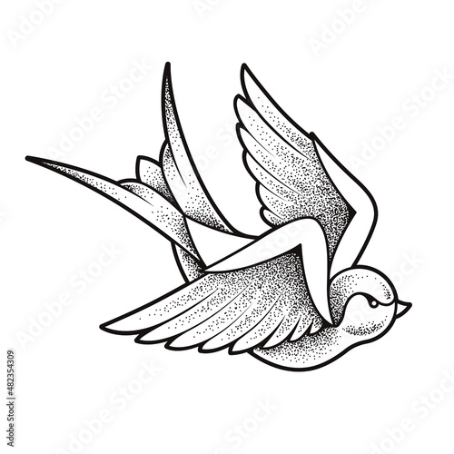 Old School Tattoo Swallow Bird