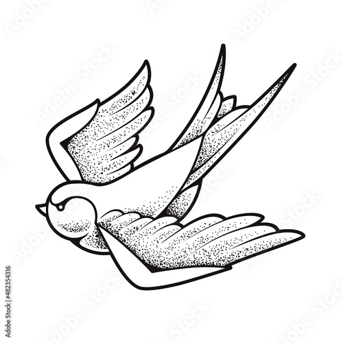 Old School Tattoo Swallow Bird