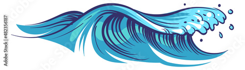 Ocean wave. Summer vacation symbol. Sea travel sign