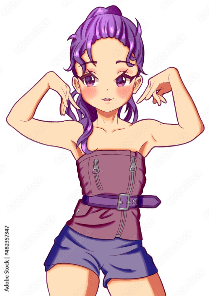 Anime manga cute girl pop star with beautiful hairstyle purple hair sticker
Anime manga cute girl pop star with beautiful hairstyle purple hair sticker