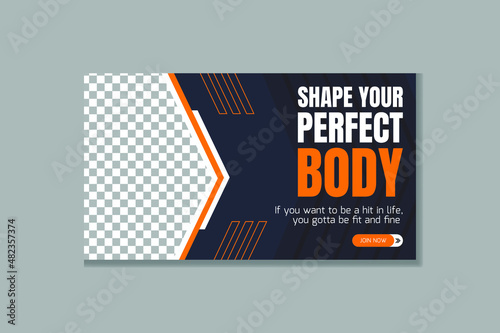Fitness Training Youtube and Video Thumbnail Design Template
