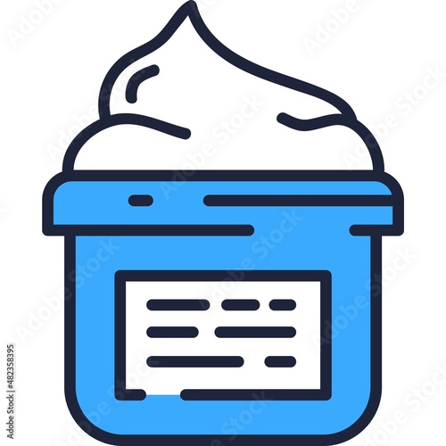 Cream, mask, balm in plastic container vector icon