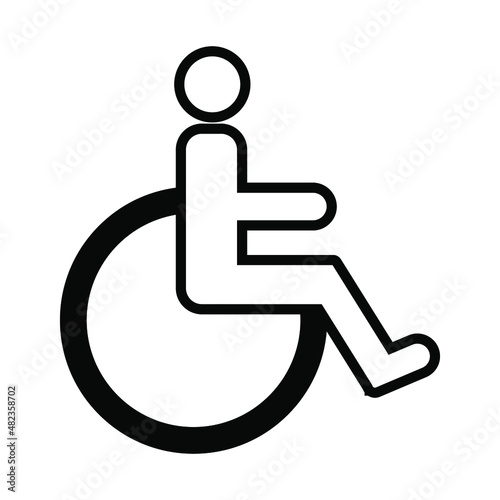 wheelchair vector icon for disabled, handicapped.