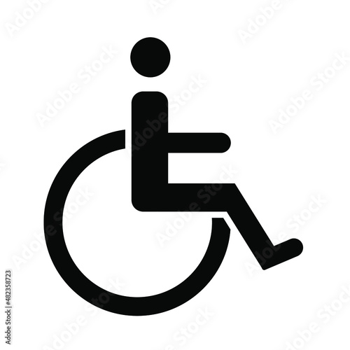 wheelchair vector icon for disabled, handicapped.
