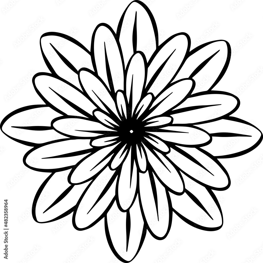 A Mandala Style Floral Vector Design in Black and White A Mandala Style Floral Vector Design in Black and White