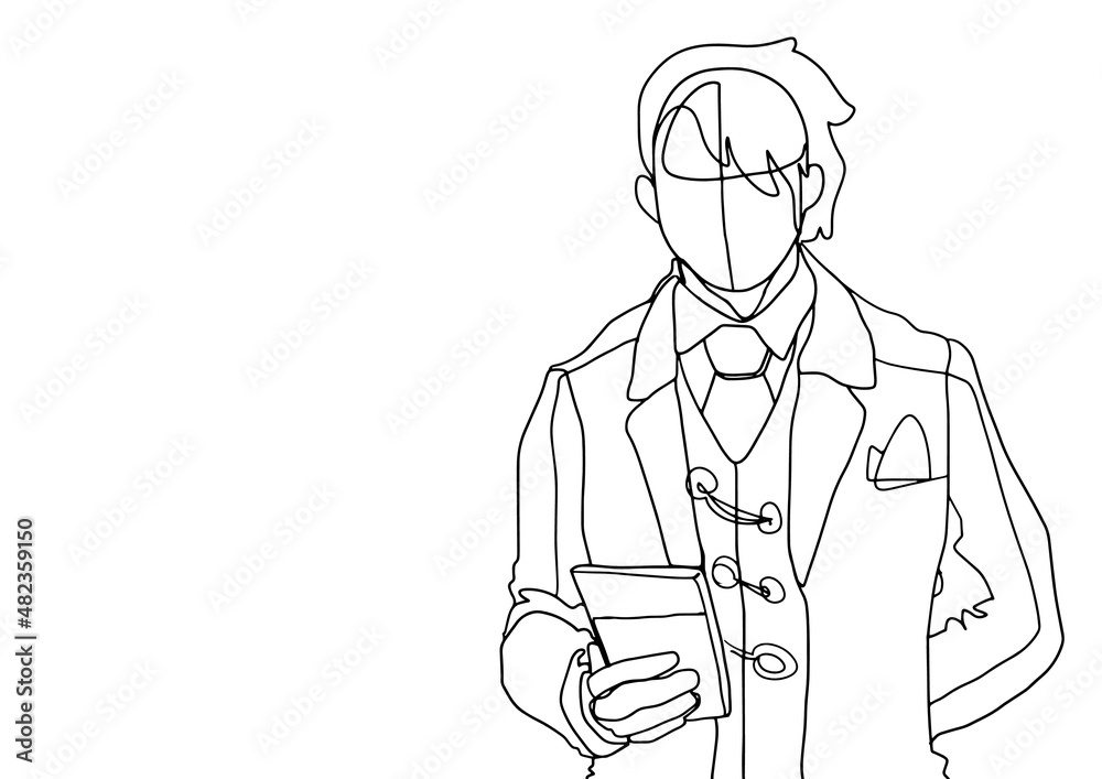 Business woman contour drawing concept with vector design. Business woman contour drawing concept with vector design.