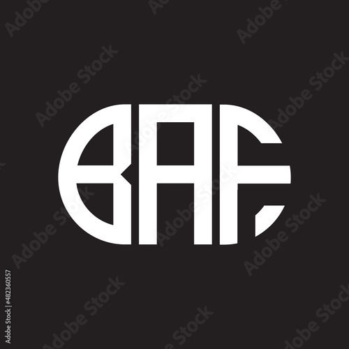BAF letter logo design on black background. BAF