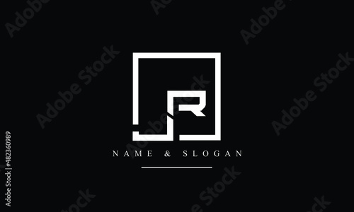 RJ, JR, R, J abstract letters logo monogram
