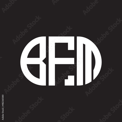 BFM letter logo design on black background. BFM photo