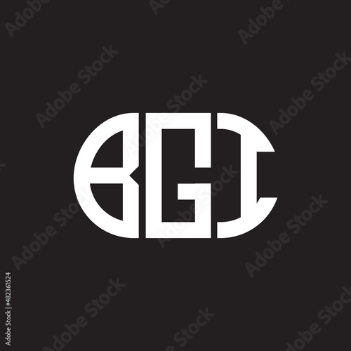 BGI letter logo design on black background. BGI photo