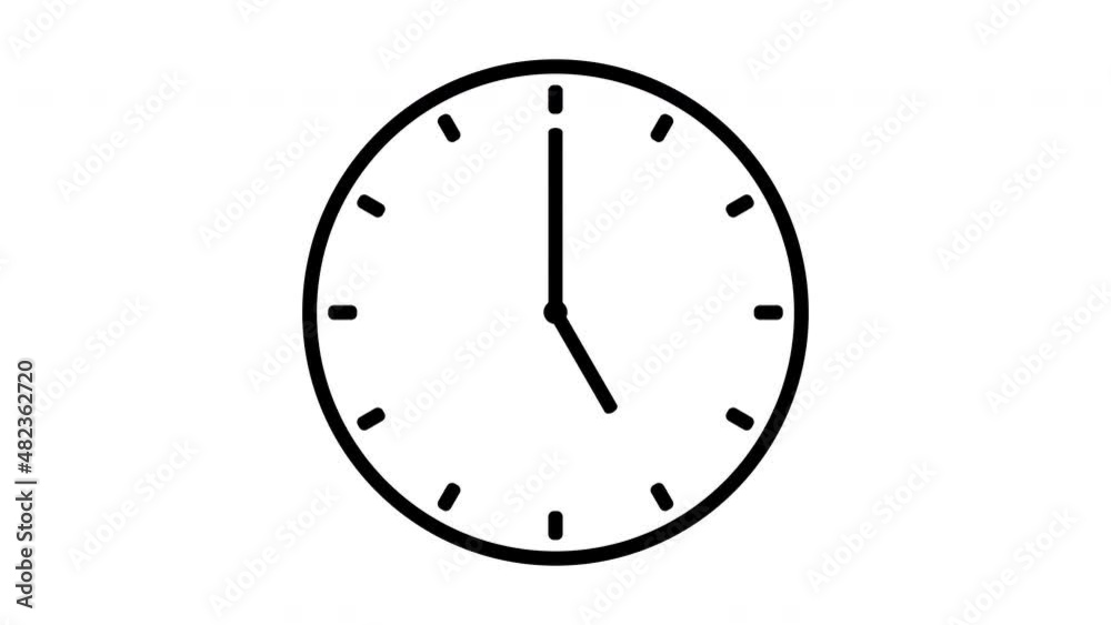 Animation of a clock with rotating time pointers. Watch shows the running time. Counting 24 Hours. Clock with moving arrows. Motion graphics on white background. Animation of a clock with rotating time pointers. Watch shows the running time. Counting 24 Hours. Clock with moving arrows. Motion graphics on white background.