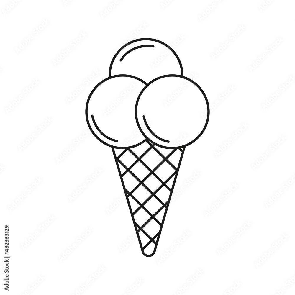 Ice cream. Icon. Vector image. Ice cream. Icon. Vector image.