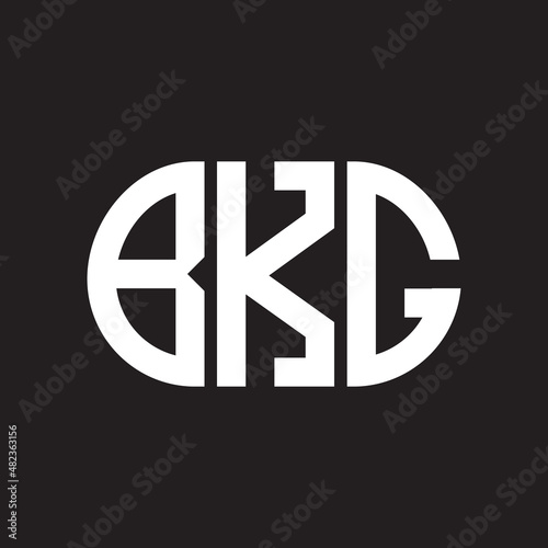 BKG letter logo design on black background. BKG
