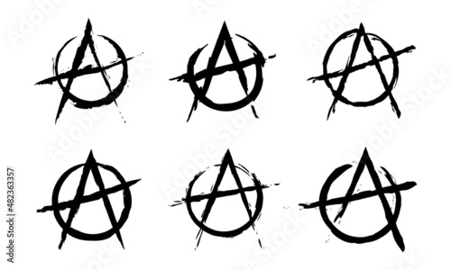 Fotografia Anarchy Symbol Vector Design. Anarchism Icon. Punk Emblem.