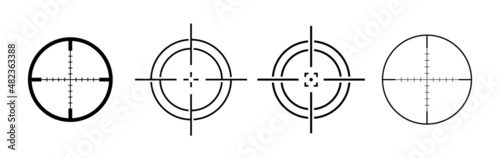 Obraz na plátně Crosshair Icons Set. Target Aim Signs. Sniper Symbol.