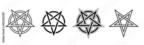 Foto Vector Pentacle Sign. Pentagram Icon. Esoteric Symbol.