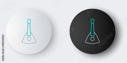 Line Musical instrument balalaika icon isolated on grey background. Colorful outline concept. Vector