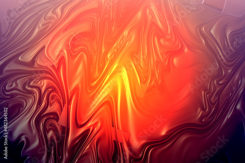 Obraz na plátně volcanic lava concept in red and orange color, 3d fractal background