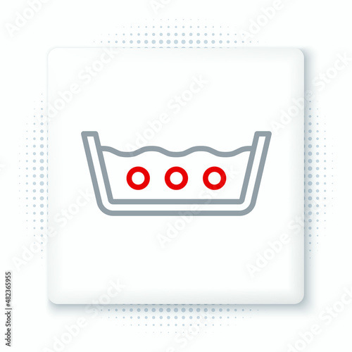 Line Washing under 50 degrees celsius icon isolated on white background. Temperature wash. Colorful outline concept. Vector