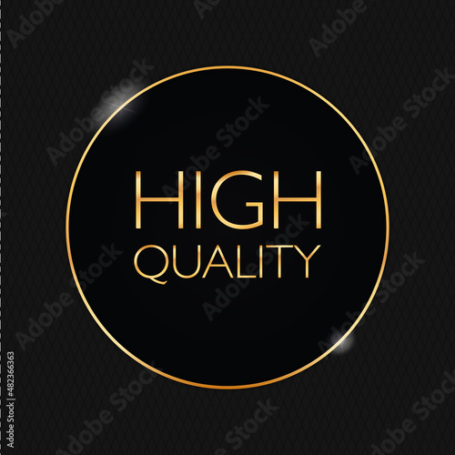 HIGH QUALITY - round gold frame with black banner on black background 