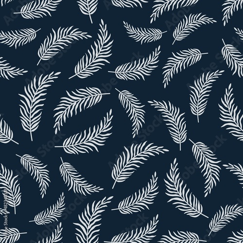 Fototapeta Naklejka Na Ścianę i Meble -  Seamless pattern with palm leaves