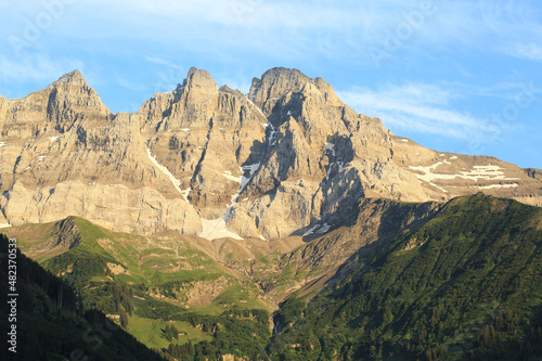 Gorgeous montain landscape in Valle d'Illiez, Valais, Switzerland
