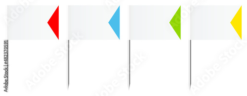 Vier Pins Flagge Pfeil Weiß Bunt