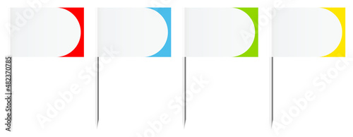 Vier Pins Flagge Halbkreis Weiß Bunt