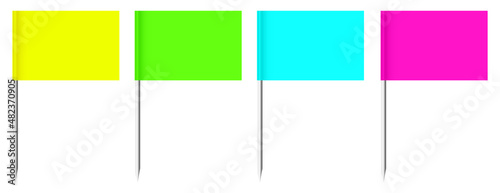 Vier Pins Flagge Gerade Neon