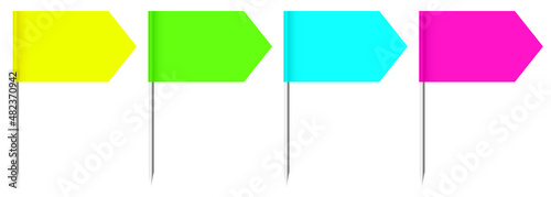 Vier Pins Flagge Pfeil Neon