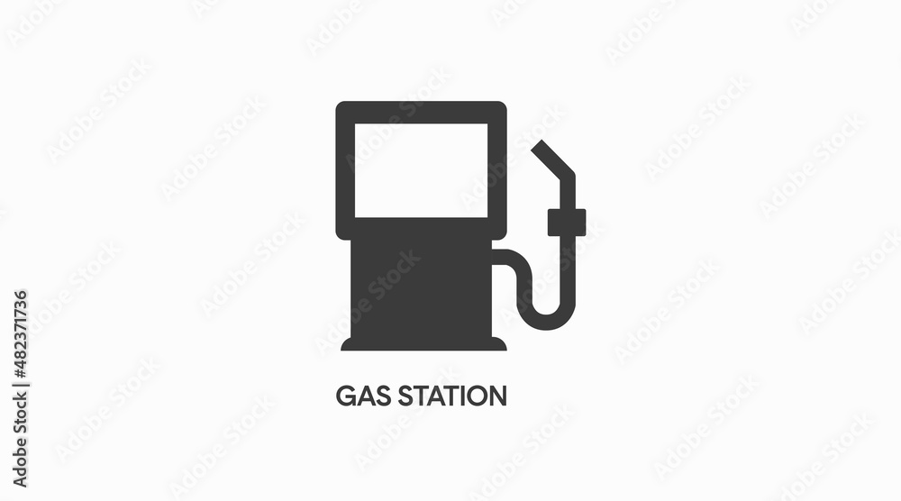 Gass Station Icon. Vector isolated illustration of a gass station sign Gass Station Icon. Vector isolated illustration of a gass station sign