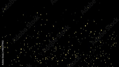 Glowing flying ember, burning ash particles. Hot fire sparks isolated. 4K animation of flying coals from the flame.