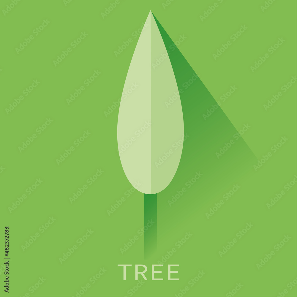 Green summer tree flat icon. Nature symbol in minimalist style. Green summer tree flat icon. Nature symbol in minimalist style.