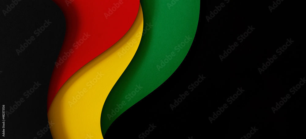 Abstract geometric black, red, yellow, green color banner background. Black  History Month color background with copy space for text Stock Photo | Adobe  Stock