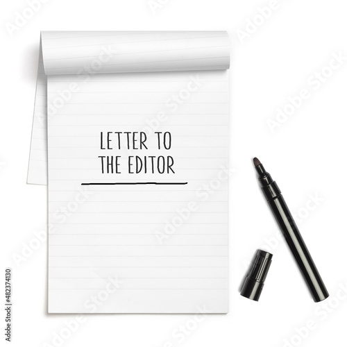 Fototapeta Letter to the editor headline on paper note book