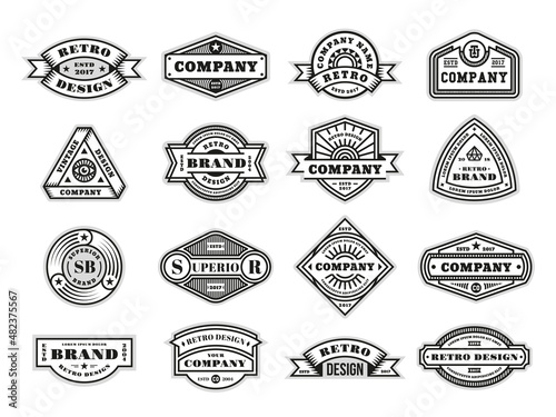 Vintage badges collection. Retro seal, hipster emblem collection. Quality, military graphic template, circle logo for farm or army, tidy vector set