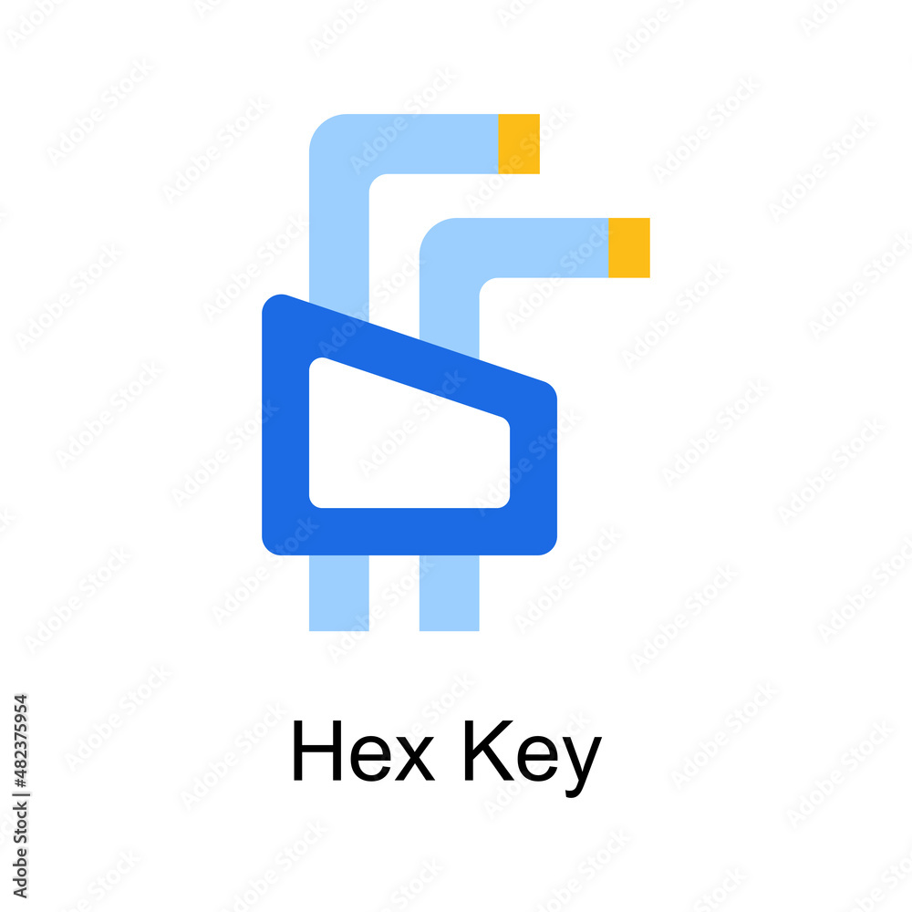 Fototapeta premium Hex Key vector Flat Icon Design illustration. Home Improvements Symbol on White background EPS 10 File