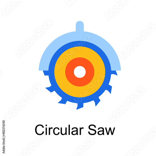 Circular Saw vector Flat Icon Design illustration. Home Improvements Symbol on White background EPS 10 File