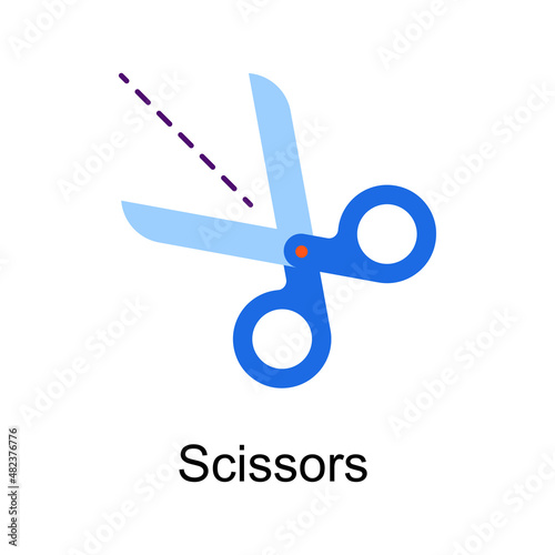 Scissors vector Flat Icon Design illustration. Home Improvements Symbol on White background EPS 10 File