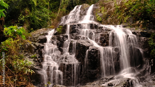 Long exposure Sa Lad Dai Waterfall located in Ban Na District, Nakhon Nayok, Thailand.