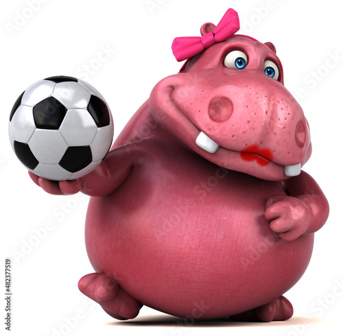 Pink Hippo - 3D Illustration