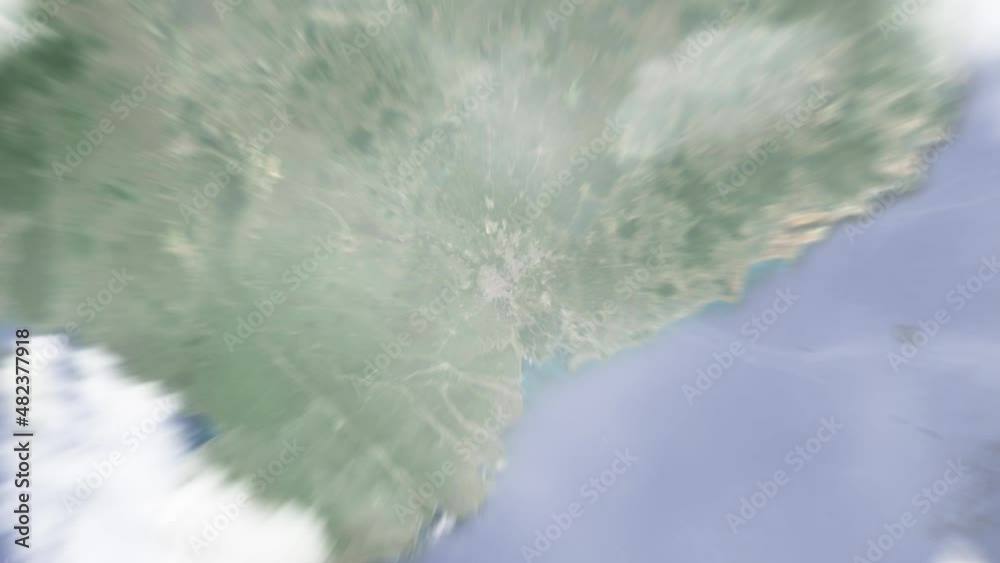 Zoom in from space and focus on Vietnam, Ho Chi Minh City. 3D Animation. Background for travel intro. Elements of this image furnished by NASA