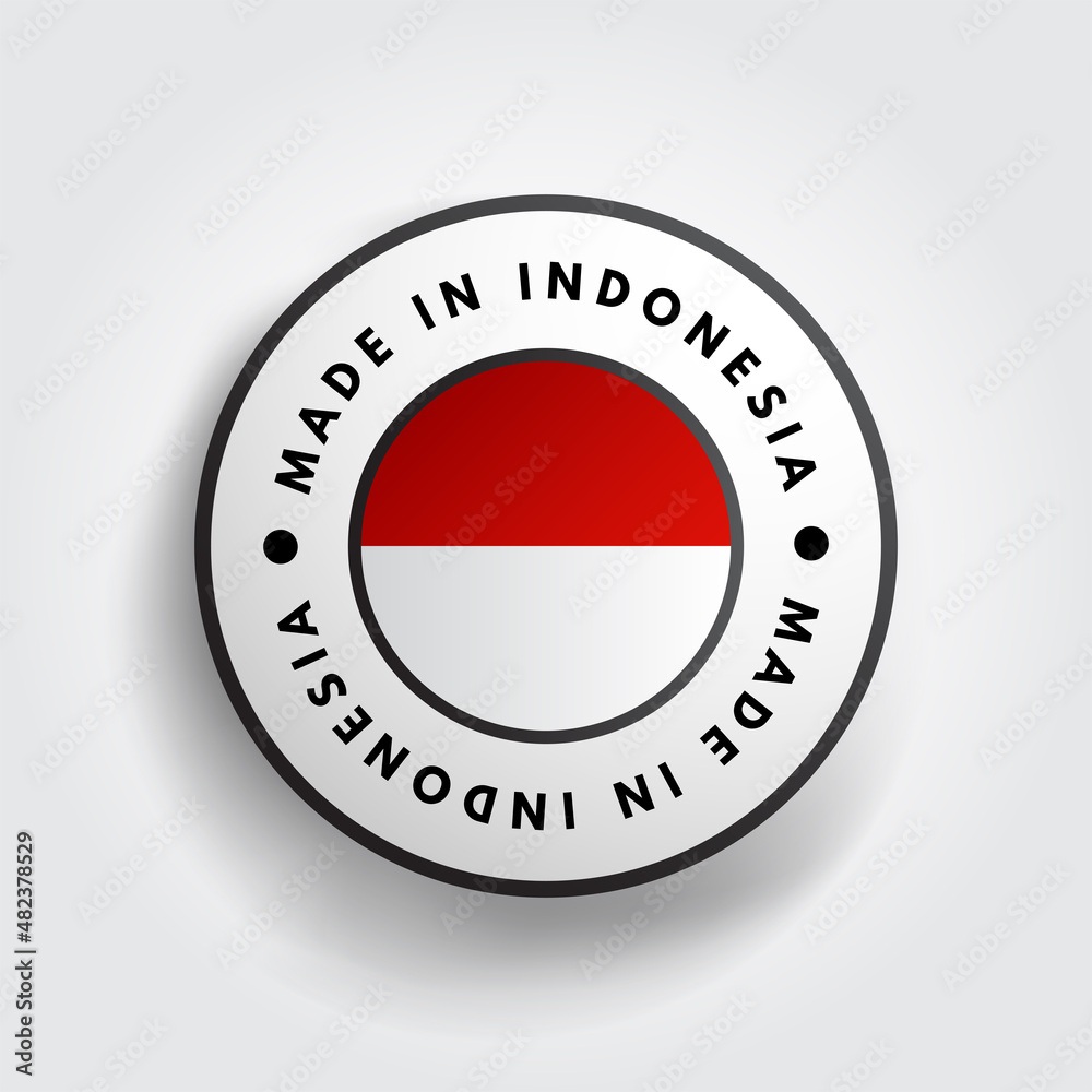 Made in Indonesia text emblem badge, concept background Made in Indonesia text emblem badge, concept background