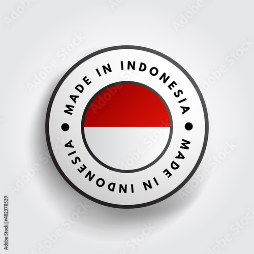 Free Download Made in Indonesia text emblem badge, concept background - GFXLoad