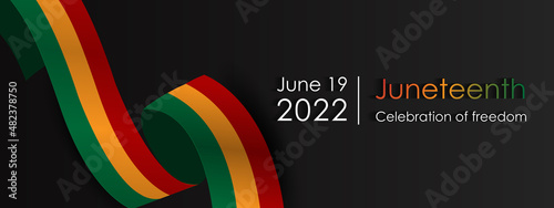 Juneteenth Freedom Day. June 19 2022 African American Liberation Day. Black, red and green. Vector