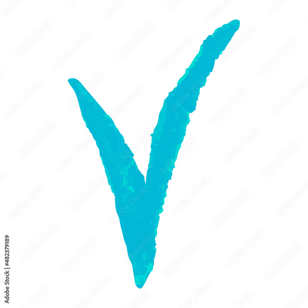 Check Mark Sign hand drawn with wax crayon isolated on white background Check Mark Sign hand drawn with wax crayon isolated on white background