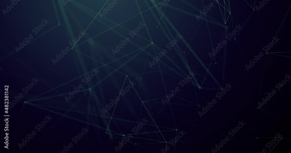 Abstract dark blue technological background with plexus lines. The concept of blockchain, innovation, business, medicine, neural networks. Background for presentations and advertising