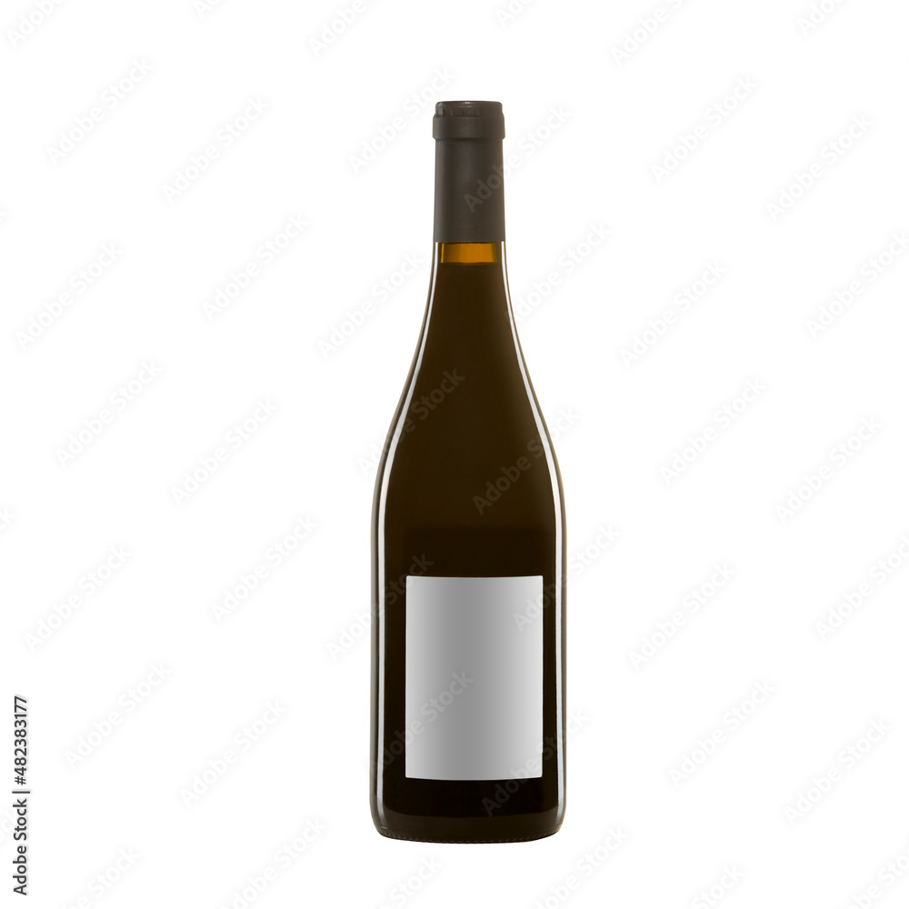red wine bottle with blank label isolated on white background. red wine bottle with blank label isolated on white background.