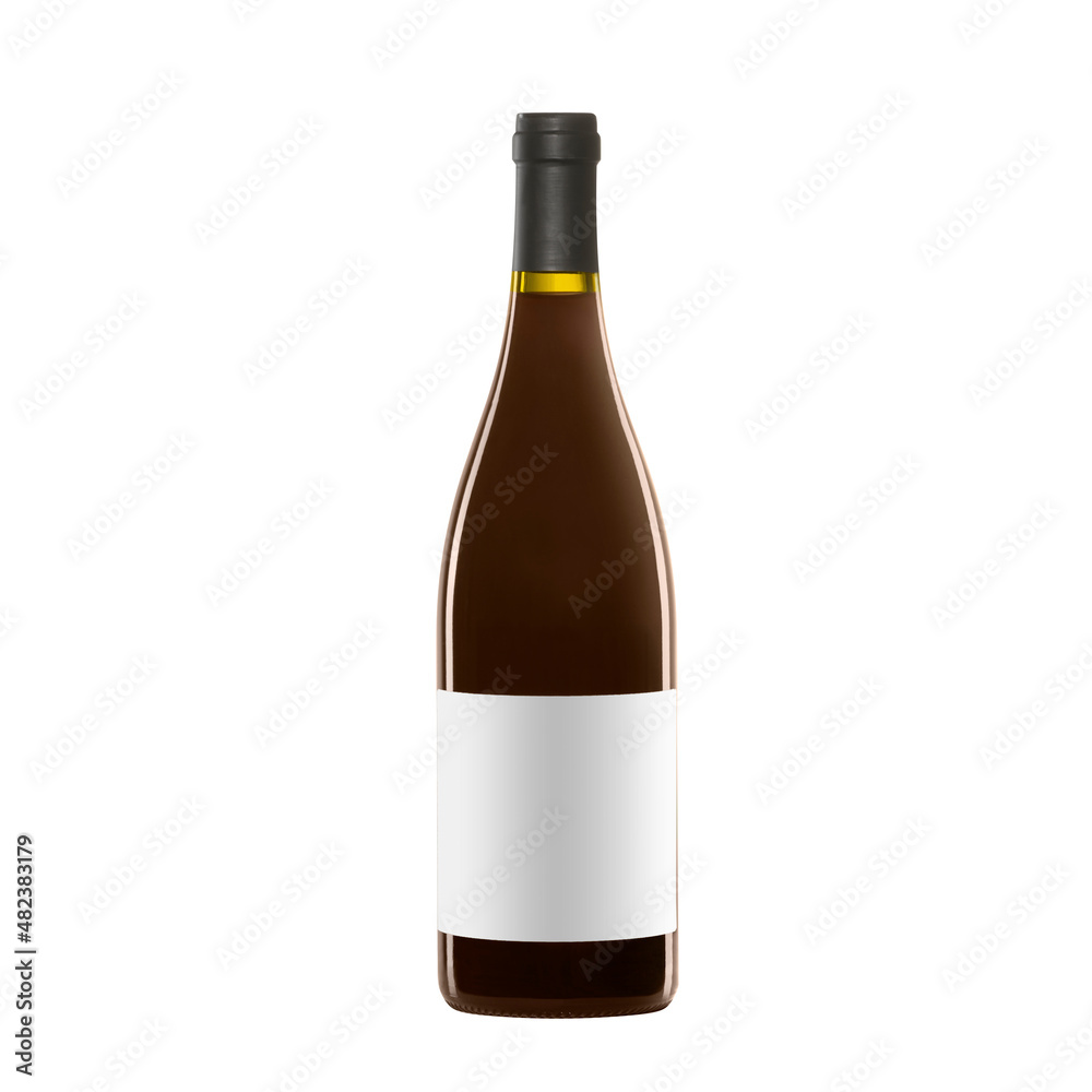 red wine bottle with blank label isolated on white background. red wine bottle with blank label isolated on white background.