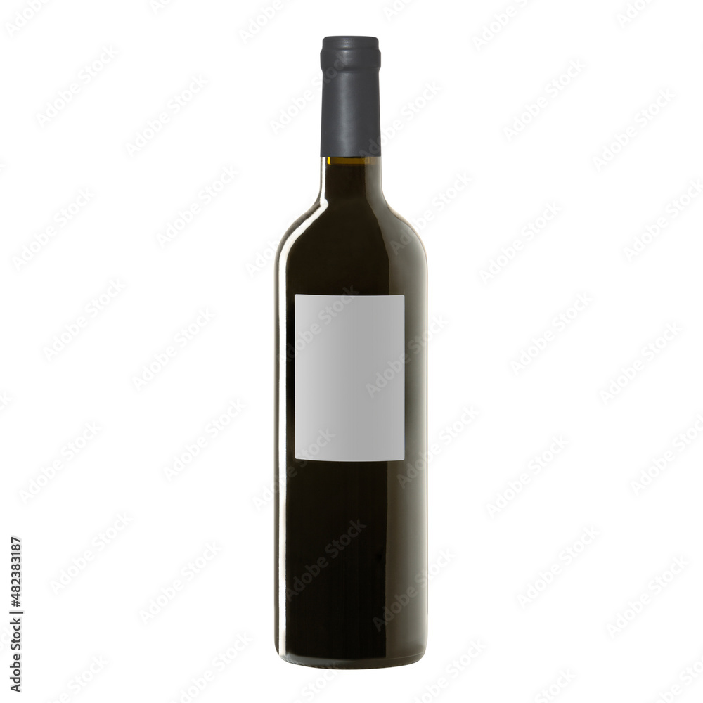 red wine bottle with blank label isolated on white background. red wine bottle with blank label isolated on white background.